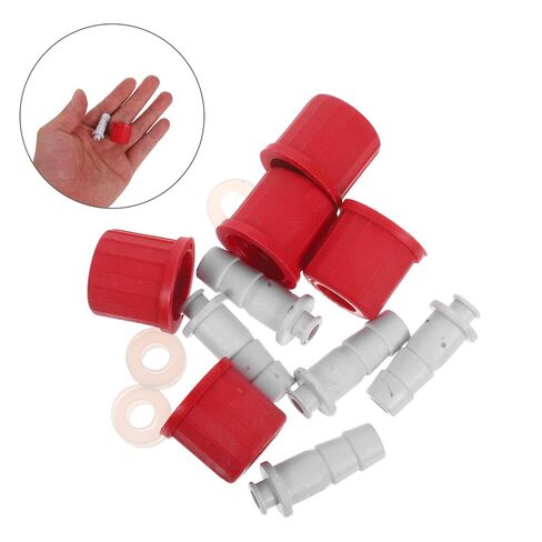 FOMIYES 5pcs Gl14 Threaded Laboratory Bottle Caps with 10mm Removable Plastic Connectors, Reusable Pbt Screw Lids for Sample and Reagent Bottles, Sealing Covers for Scientific and Chemical in Kuwait