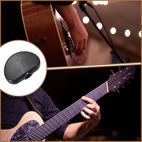 MECCANIXITY 6Pcs Guitar Tuning Pegs Knob Plastic with Black Screws and Washer, Black in Kuwait