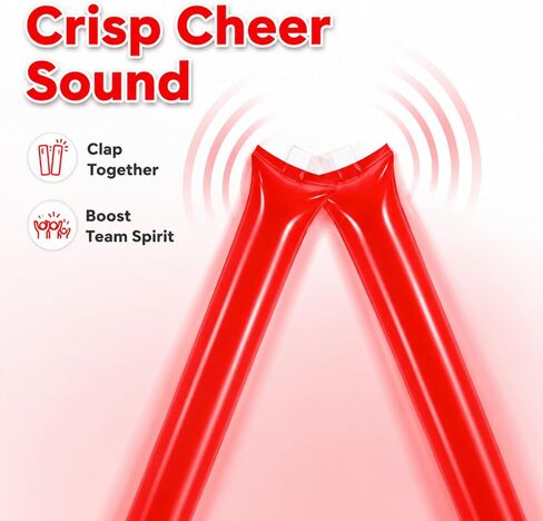 Zerodeko 24 Pcs Sticks, Boom Noisemakers for Sports Games | Inflatable cheer sticks for football, basketball, school spirit, team rallies, parties and game day events in Kuwait