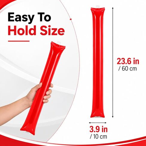 Zerodeko 24 Pcs Sticks, Boom Noisemakers for Sports Games | Inflatable cheer sticks for football, basketball, school spirit, team rallies, parties and game day events in Kuwait
