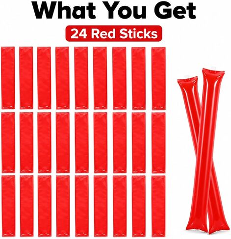 Zerodeko 24 Pcs Sticks, Boom Noisemakers for Sports Games | Inflatable cheer sticks for football, basketball, school spirit, team rallies, parties and game day events in Kuwait