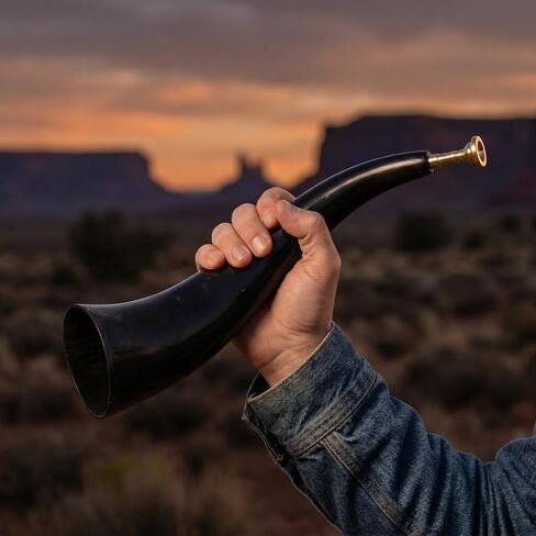 Operitacx Ox Horn Prop: أداة البوق للعبة كرة القدم مع قطعة الفم، القرن الموسيقي للأحداث الرياضية وديكورات الحفلات الخارجية in Kuwait