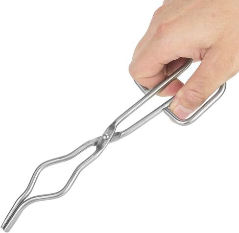 Semme Crucible Tongs Forceps Beaker Clam Professional Grade Stainless Steel Crucible Tongs with Aircraft Class Rivet 250mm Beaker Holder Forceps for Laboratory Use (200mm) in Kuwait