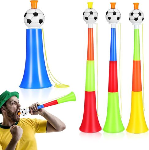 Homoyoyo 4pcs Telescopic Soccer Stadium Horns, Extendable Plastic Cheering Trumpets, Loud Noise Makers for Sports Games, Football Matches, Team Events, Parties And Fan Celebration Supplies in Kuwait