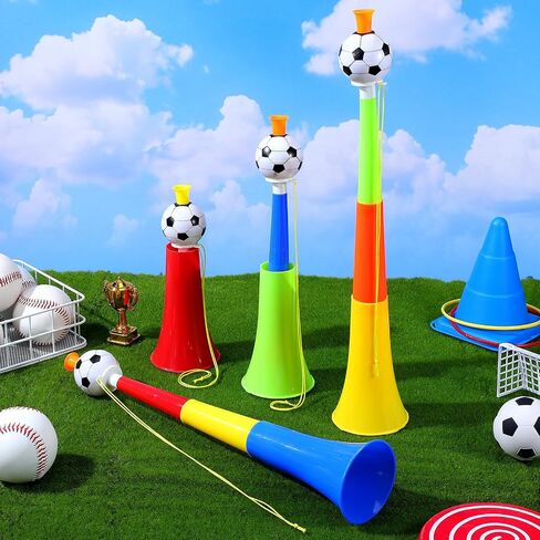 Homoyoyo 4pcs Telescopic Soccer Stadium Horns, Extendable Plastic Cheering Trumpets, Loud Noise Makers for Sports Games, Football Matches, Team Events, Parties And Fan Celebration Supplies in Kuwait