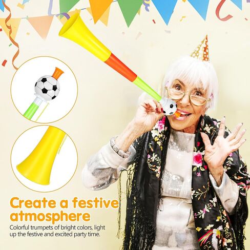 Homoyoyo 4pcs Telescopic Soccer Stadium Horns, Extendable Plastic Cheering Trumpets, Loud Noise Makers for Sports Games, Football Matches, Team Events, Parties And Fan Celebration Supplies in Kuwait