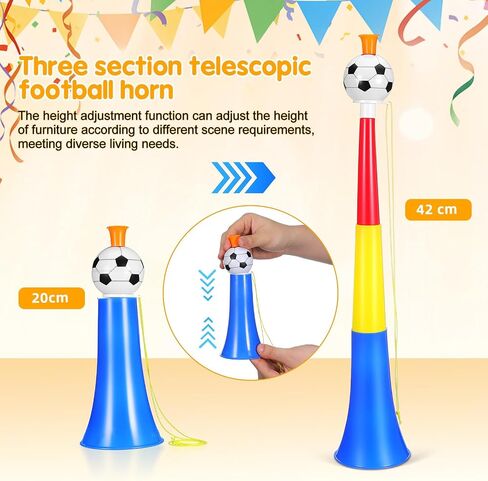 Homoyoyo 4pcs Telescopic Soccer Stadium Horns, Extendable Plastic Cheering Trumpets, Loud Noise Makers for Sports Games, Football Matches, Team Events, Parties And Fan Celebration Supplies in Kuwait