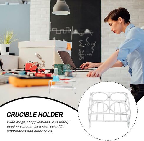 Didiseaon Practical Crucible Rack with 4 and 6 Holes Nickel-chromium Material Silver Lab Stand for Scientific Laboratories and Chemical Experiments Supporting Crucible to Prevent Bursting in Kuwait
