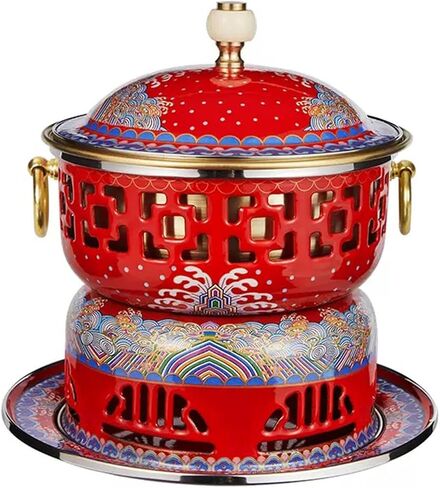 Chafing Dishes Single Person Small Hot Pot Cloisonne Copper Hot Pot,Commercial Household Cooking Pot,Anti Scalding Handle,B in Kuwait