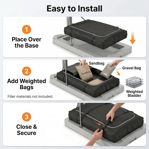 Basketball Hoop Sandbag, Weighted Base Anchor Bag for Portable Hoop Base | Heavy-duty Oxford fabric bag helps stabilize portable basketball hoop bases for driveway and backyard use. Bag only; in Kuwait