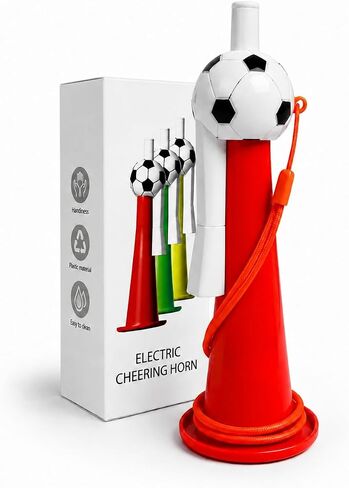 بوق تشجيع كهربائي لعشاق كرة القدم، مكبر صوت إلكتروني مدمج لتشجيع كأس العالم يدوم طويلاً، صانع ضوضاء محمول في الاستاد، مثالي لمحبي كرة القدم، والأحداث الرياضية الخارجية in Kuwait