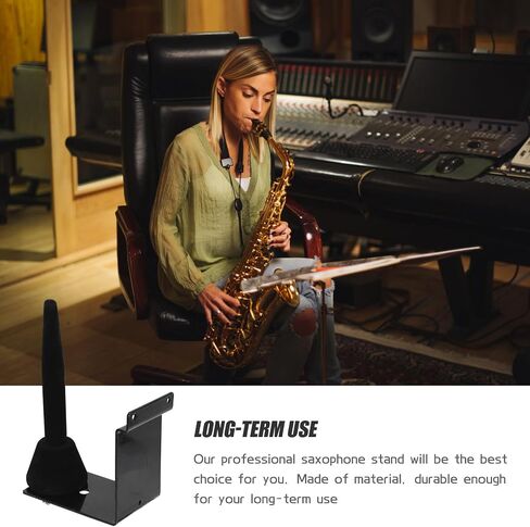 Alasum Black Flute and Saxophone Wall Mount Holder Stand with Iron and Plastic Material, Convenient and Practical Musical Instrument Bracket Protecting Instruments from Marks for Music in Kuwait