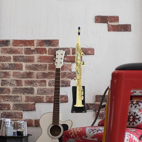 Alasum Black Flute and Saxophone Wall Mount Holder Stand with Iron and Plastic Material, Convenient and Practical Musical Instrument Bracket Protecting Instruments from Marks for Music in Kuwait