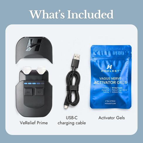 VeRelief Prime | Drug-Free Calm & Focus Device | Stress Relief & Relaxation Support | 5 Modes, Pocket-Sized, No App, Hydrogel Tips, USB-C Rechargeable, HSA/FSA Eligible in Kuwait