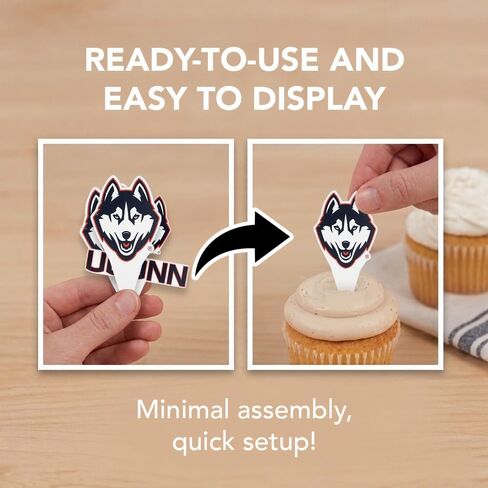 Desert Cactus University of Connecticut UConn Huskies Food Picks, Cupcake and Cake Toppers, Cake Pop Sticks - 25 Pcs Party Supplies and Decorations in Kuwait