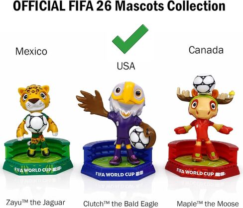 GiftExpress World Cup 2026 Toy, Sport Mascot Figurine Merchandise - World Cup USA Collectible Mascot Clutch Bald Eagle Figures - Support and Celebrate History in the Making in Kuwait