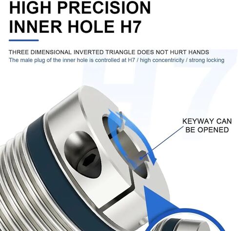 Shaft Coupling LB D55L72 Bellows Flexible Motor Coupler Aluminium High Elasticity Universal Joint 3D Printer Cardan | LB-B-D55L72-17X17 in Saudi Arabia