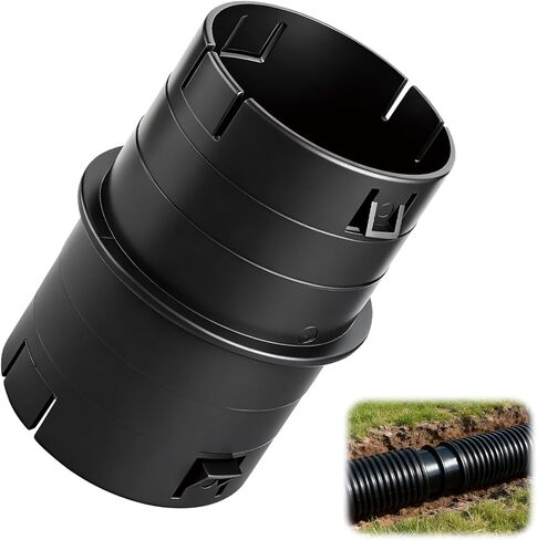 4" Universal Pipe Connector, Corrugated to PVC Pipe Adapter, Yard Drainage Coupler for Catch Basins, Sump Pump Discharge and Downspout Extensions, Fits 4" SCH 40, 4" SDR 35 & 4" Corrugated Pipe in Kuwait