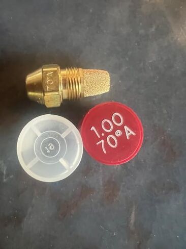 Oil Burner Nozzle, 1.00 70 A, Hollow Spray Red Cap 1.00 70A Oil Nozzle 1.00 Gallons per minute with a hollow 70 degree Spray in Kuwait
