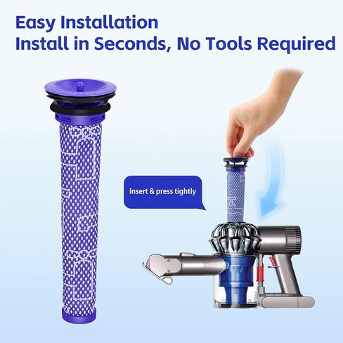 Front/Pre Filter 4-Pack Compatible with Dyson V7/V8 (SV11/SV10), Replacement for Part 965661-01, Washable Pre-Motor Filter Value Set, Compatible Accessory in Saudi Arabia