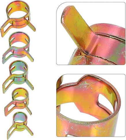 مجموعة مشابك خرطوم 125 قطعة من GALPADA لخرطوم الزيت وخط الوقود، مشابك أنابيب فولاذية مجلفنة بقطر داخلي 6 مم إلى 10 مم، سهلة التركيب وتأثير تثبيت جيد للسيارات in Kuwait