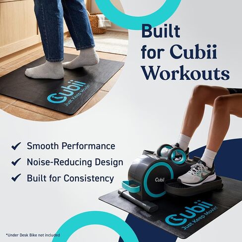 حزمة Cubii JR1 تحت المكتب بيضاوية الشكل مع بساط تمرين غير قابل للانزلاق - جهاز تمرين بدواسة للجلوس للمنزل والمكتب وكبار السن، آلة بيضاوية صغيرة هادئة منخفضة التأثير، أكوا in Kuwait