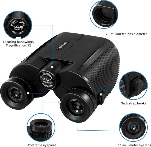 20x25 Compact Binoculars for Adults and Kids, High Power Adults Binoculars with Low Light Vision for Bird Watching, Outdoor Hunting, Travel, Concert in Saudi Arabia