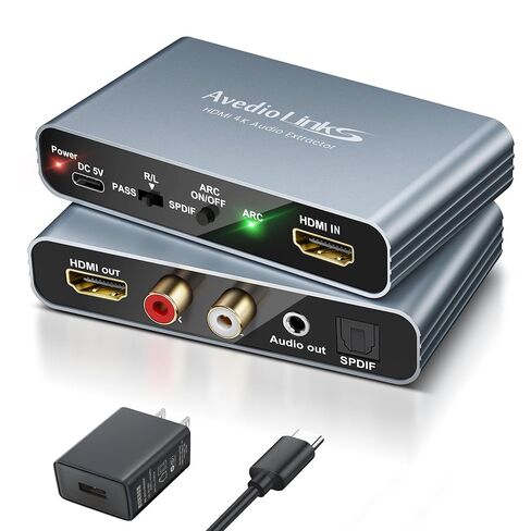 ARC HDMI Audio Extractor 4K@60Hz eARC/ARC to Optical SPDIF RCA AUX | Supports LPCM 5.1/DTS, converts HDMI ARC/eARC audio to Optical SPDIF, RCA and 3.5mm AUX for TV, PS5 and soundbar in Saudi Arabia