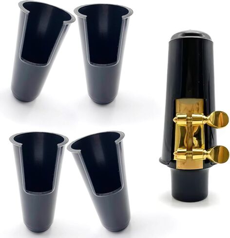 4-Pack Alto Saxophone Clarinet Mouthpiece Cap – Plastic Protective Cover with Ligature Attachment for Reed and Mouthpiece Protection in Saudi Arabia