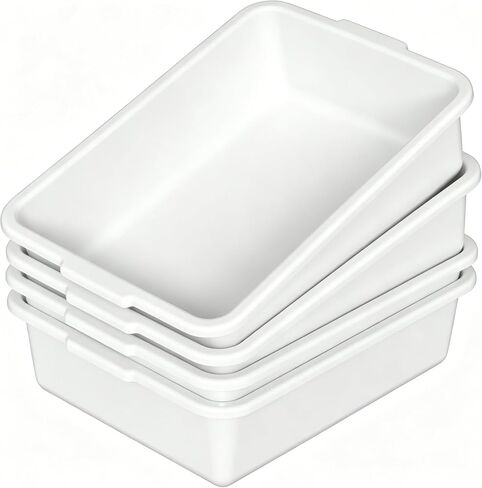 35 L Large Commercial Bus Tub, 4-Pack Plastic Food Service Tub | Restaurant Bus Tubs Box for Food Preparation, Freezing, Dough Proofing, Storage in Kuwait
