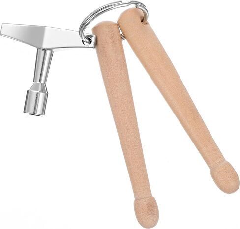 Mini Drum Sticks Keychain Wooden Dual Drumstick With Universal Drum Tuning Key, Miniature Drum Stick Keychain Compact Drum Keychain For Percussion Enthusiasts Drummers Music Lovers in Kuwait