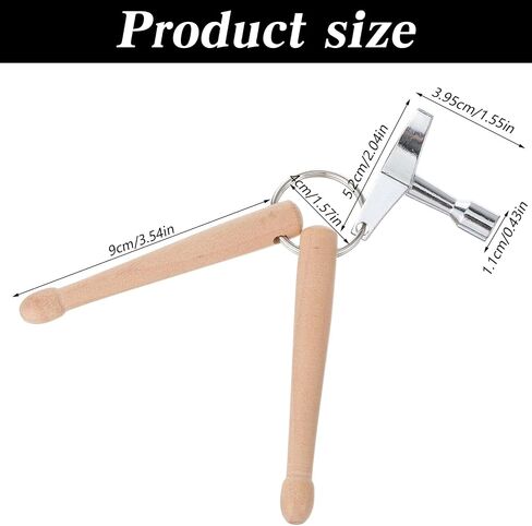 Mini Drum Sticks Keychain Wooden Dual Drumstick With Universal Drum Tuning Key, Miniature Drum Stick Keychain Compact Drum Keychain For Percussion Enthusiasts Drummers Music Lovers in Kuwait
