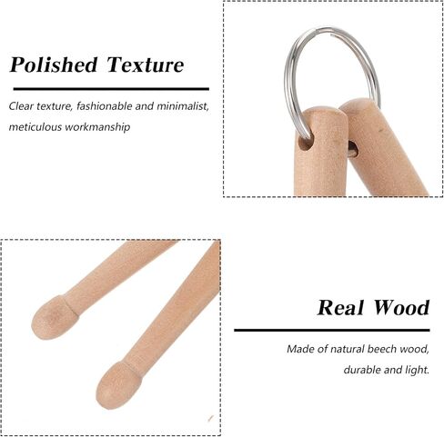 Mini Drum Sticks Keychain Wooden Dual Drumstick With Universal Drum Tuning Key, Miniature Drum Stick Keychain Compact Drum Keychain For Percussion Enthusiasts Drummers Music Lovers in Kuwait
