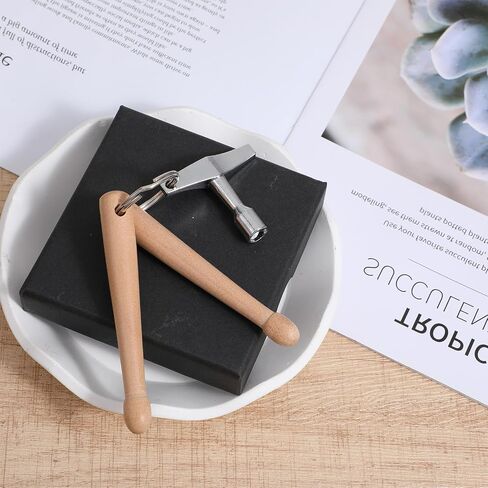 Mini Drum Sticks Keychain Wooden Dual Drumstick With Universal Drum Tuning Key, Miniature Drum Stick Keychain Compact Drum Keychain For Percussion Enthusiasts Drummers Music Lovers in Kuwait