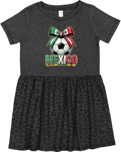 inktastic Mexico Soccer with Bow Toddler Dress in Kuwait