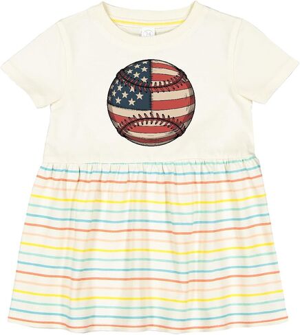 inktastic Patriotic Baseball Infant Dress in Kuwait