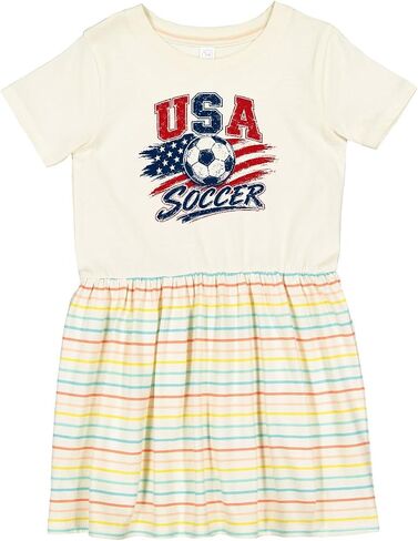 inktastic USA Soccer Patriotic Grunge Toddler Dress in Kuwait