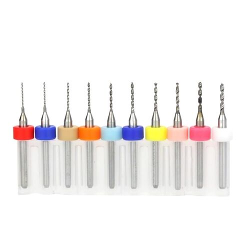 10Pcs 0.6-1.5mm Mini Drill Bit Set Print Circuit Board Carbide CNC Bits PCB Drils 1/8 Inch Shank Metal Drilling Tool(PCB 1.0mm 10pcs) in Kuwait