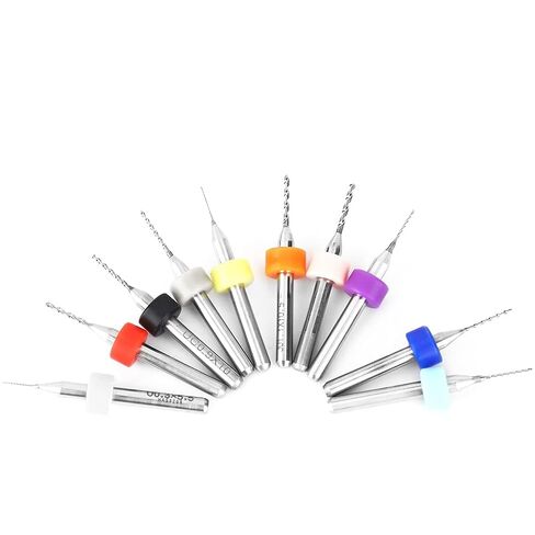 0.3-1.2mm Carbide Micro Drill Bits Set, 10Pcs Tungsten Steel PCB Twist Drill with Plastic Box for Circuit Board CNC Tools in Kuwait
