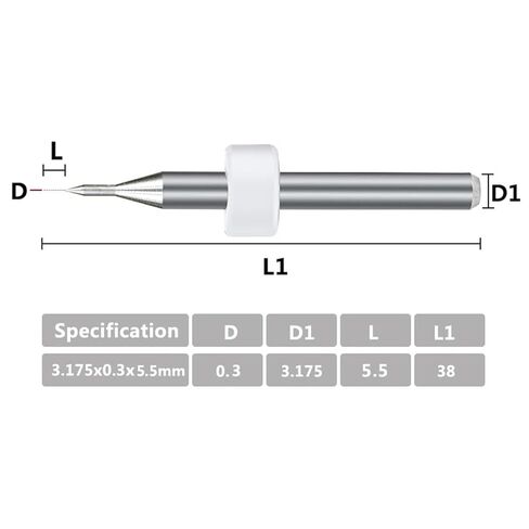Carbide PCB Drill Bits Set 0.3mm Mini CNC Drilling Bit for Print Circuit Board Tools Gun 1Pcs(1 Box (10pcs)) in Kuwait