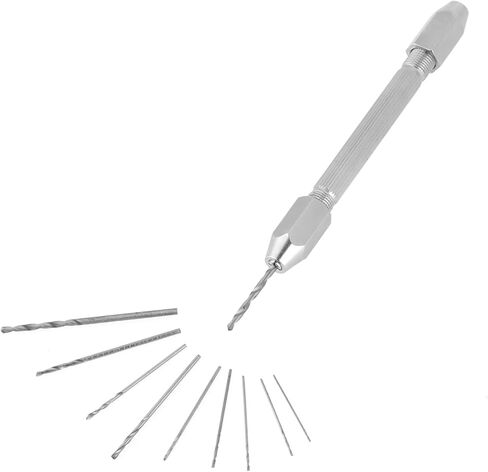 Zerodis Double End Pin Vise Chuck with Brass Material, 10pcs Micro Drill Bits for Jewelry and Watch Making in Kuwait