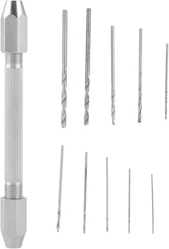 Zerodis Double End Pin Vise Chuck with Brass Material, 10pcs Micro Drill Bits for Jewelry and Watch Making in Kuwait