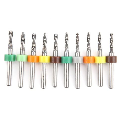 Hyuduo Tungsten Steel Micro Twist Bits 10Pcs 2.1-3.0mm Straight Handle PCB Drill Bits with Positioning Loop for CNC Drilling Machine in Kuwait