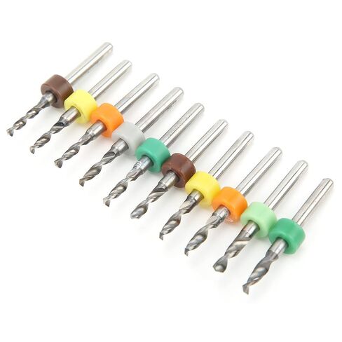 Hyuduo Tungsten Steel Micro Twist Bits 10Pcs 2.1-3.0mm Straight Handle PCB Drill Bits with Positioning Loop for CNC Drilling Machine in Kuwait