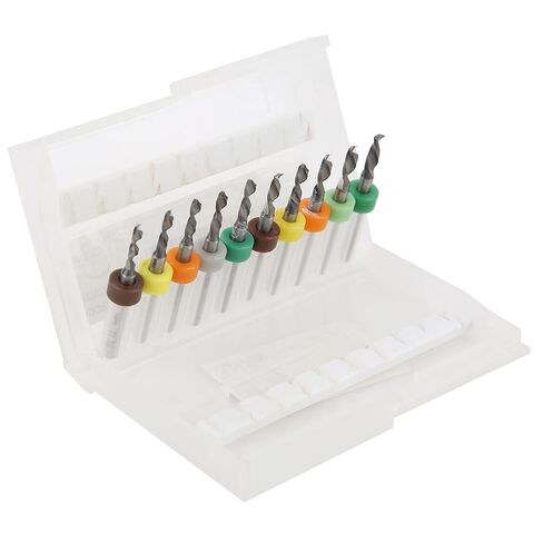 Hyuduo Tungsten Steel Micro Twist Bits 10Pcs 2.1-3.0mm Straight Handle PCB Drill Bits with Positioning Loop for CNC Drilling Machine in Kuwait