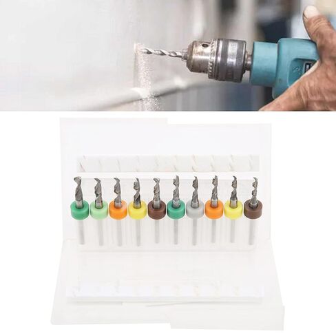 Hyuduo Tungsten Steel Micro Twist Bits 10Pcs 2.1-3.0mm Straight Handle PCB Drill Bits with Positioning Loop for CNC Drilling Machine in Kuwait