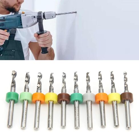Hyuduo Tungsten Steel Micro Twist Bits 10Pcs 2.1-3.0mm Straight Handle PCB Drill Bits with Positioning Loop for CNC Drilling Machine in Kuwait