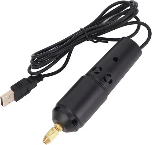 GLOGLOW أجهزة وإكسسوارات منزلية أخرى مثقاب كهربائي صغير USB مع 10 إبر ومفتاح ربط لصنع المجوهرات الخشبية والراتنجات البلاستيكية دبوس ملزمة مثقاب يدوي نان in Kuwait