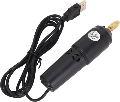 GLOGLOW أجهزة وإكسسوارات منزلية أخرى مثقاب كهربائي صغير USB مع 10 إبر ومفتاح ربط لصنع المجوهرات الخشبية والراتنجات البلاستيكية دبوس ملزمة مثقاب يدوي نان in Kuwait