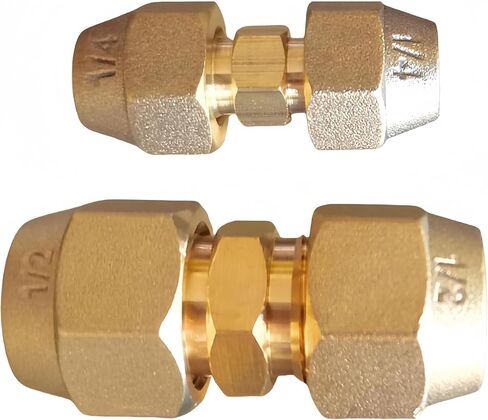 1/4" and 3/8" 1/4"and 1/2' Copper Pipe Extension Joint Connectors, AC Pipe Connectors with HVAC Flare Nuts, .No welding required copper flare fittings (1/4 and 1/2‘’) in Kuwait